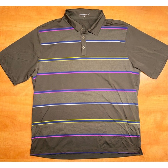 Nike Golf Other - Nike Golf Dri-FIT Polo Shirt XL Mens Gray Striped Short Sleeve Performance Top